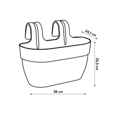 Саксия за перваз Elho, модел Vibia Campana Easy Hanger M, тъмносива